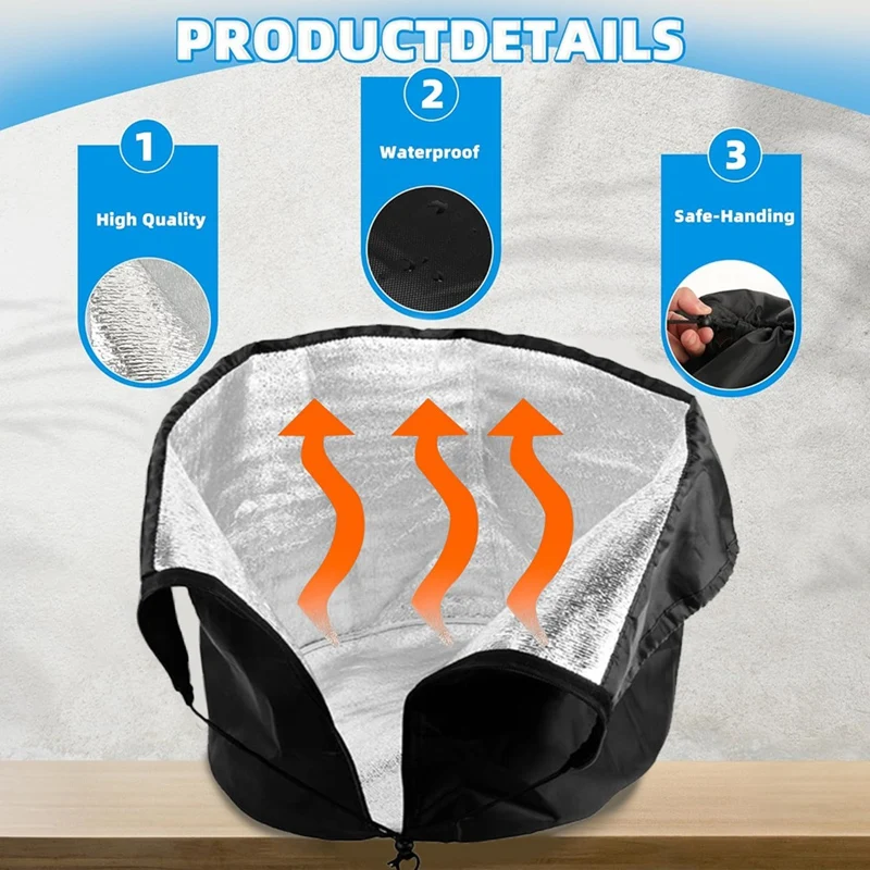 Paquete de 2 cubiertas para macetas para protección contra congelación de invierno, cubierta de protección contra heladas de 18 "X 20" para plantas y arbustos al aire libre, color negro