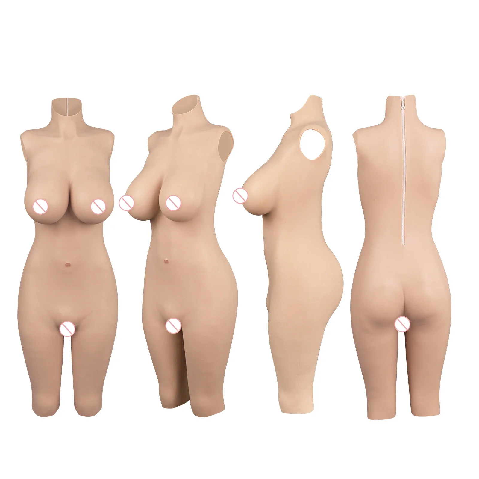 KUMIHO 4TH GEN D/G Cup One Piece Sissy Fake Vagina Silicone Bodysuit Breast Forms Drag Queen Cosplay Sexy Bodysuit Crossdresser