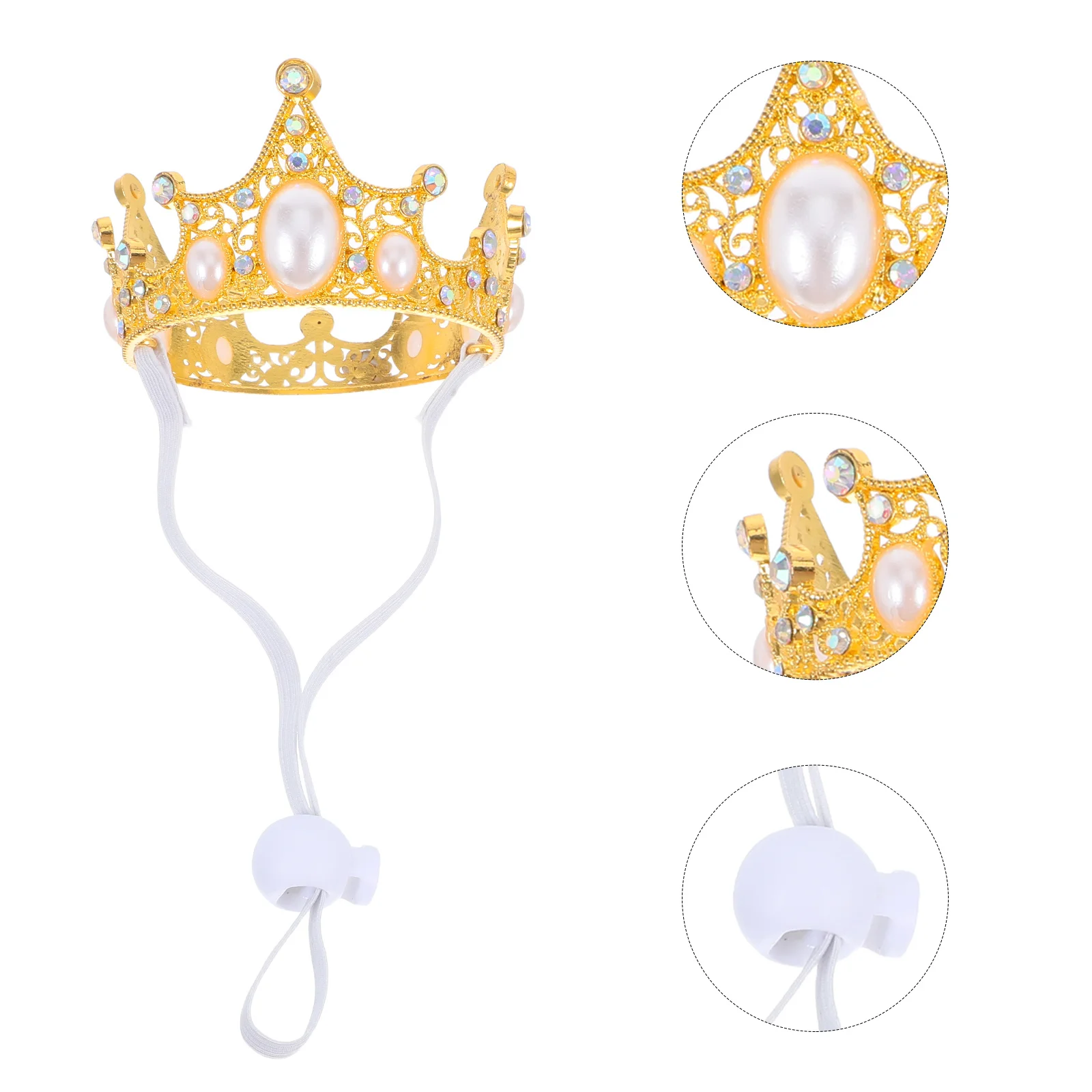 

Pet Adjustable Strap Small Dog Birthday Crown Hat Golden Wedding Party Pet Photo Prop Accessory Dog Costume Hat