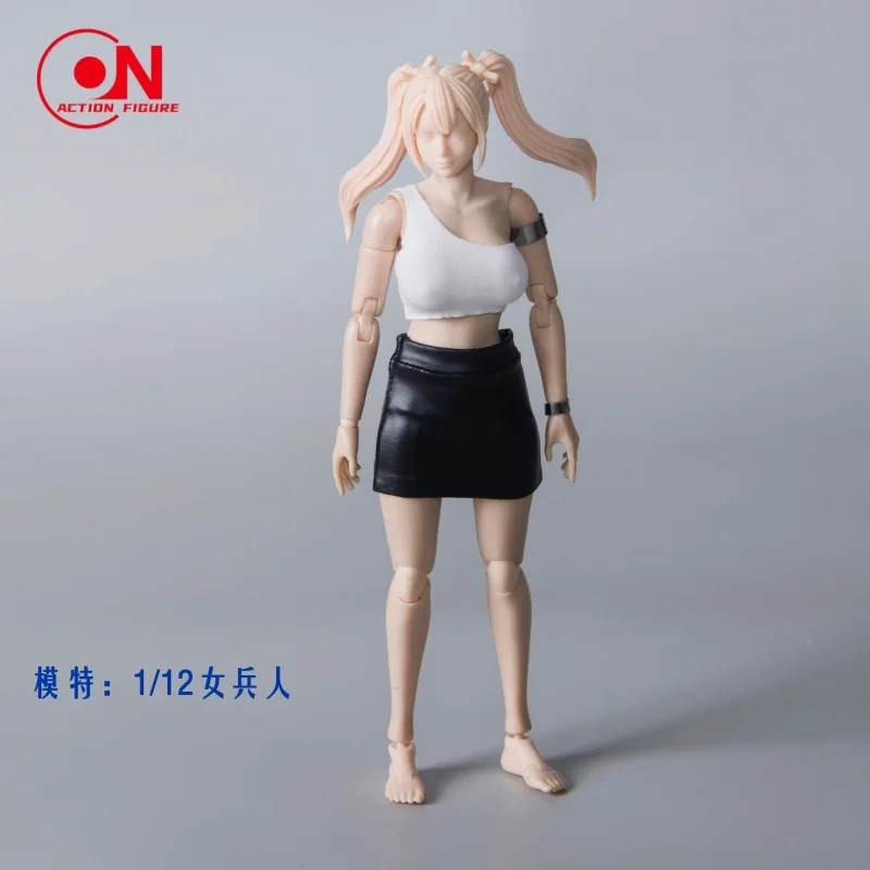 CHILI Escala 1/12: Conjunto de Roupa (Colete, Saia e Calças) de Cor Sólida para Bonecas e Figuras de Ação Femininas de 6'' (CF Romankey Soldier)