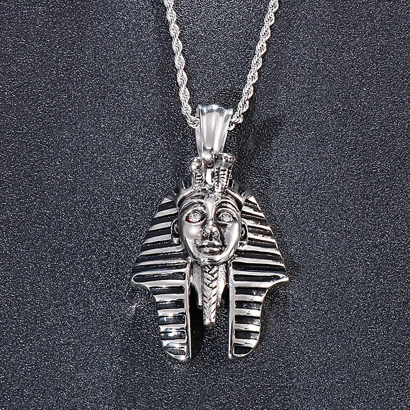 Pyramid stainless steel  pendant Titanium steel golden mummies ancient Egyptian queen pendant