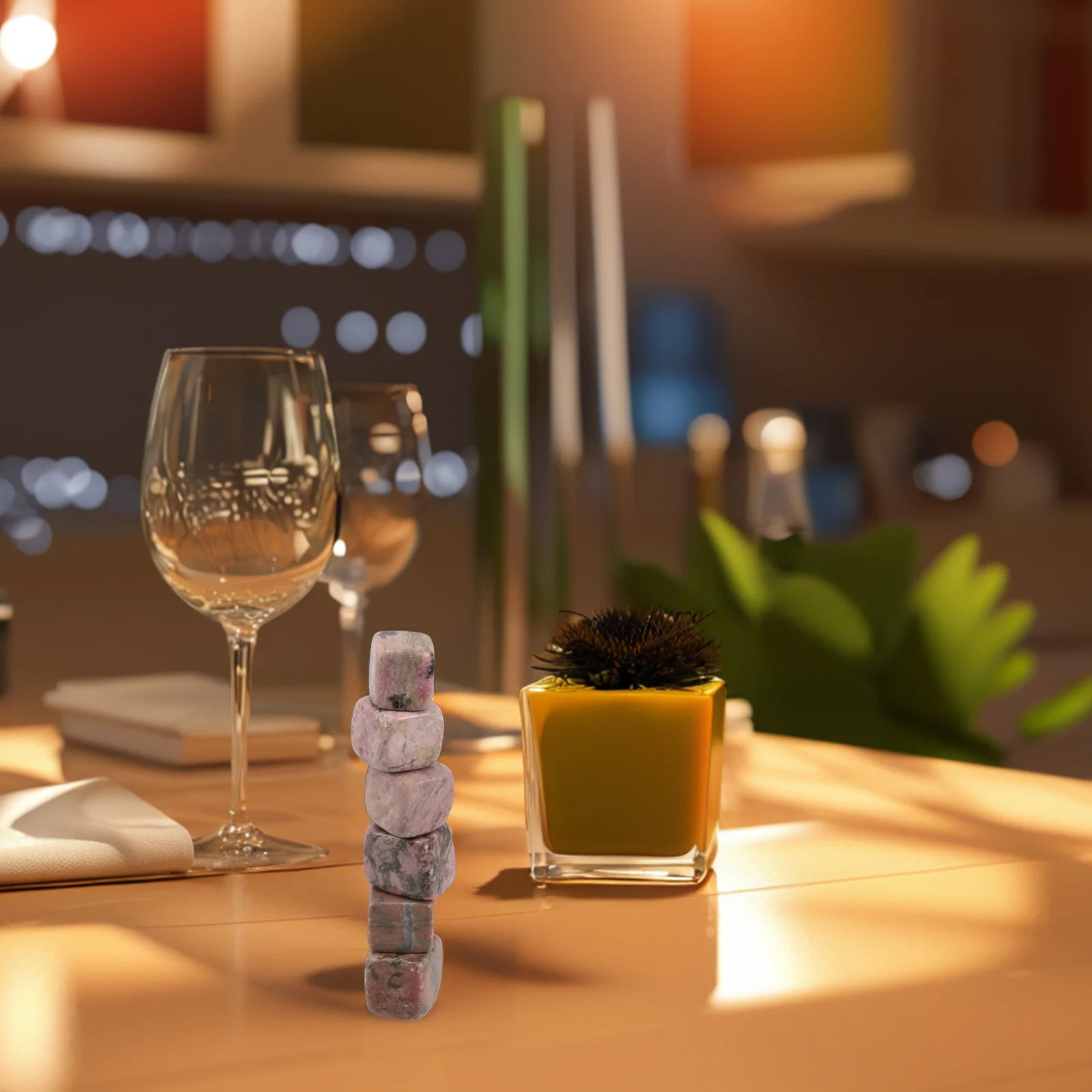 

6Pcs Portable Whiskey Stones Reusable Cooling Blocks for Whiskey Gin Wine Juice Elegance and Practicality Reusable Ice Stones