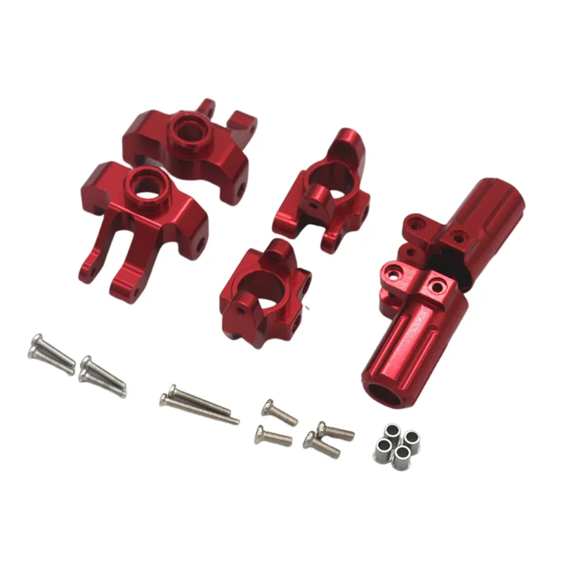 Metal Steering Cup C-Hub Carriers Rear Hub Carrier for 1/12 MN128 MN86S G500 Crawler Off Road Truck,Red