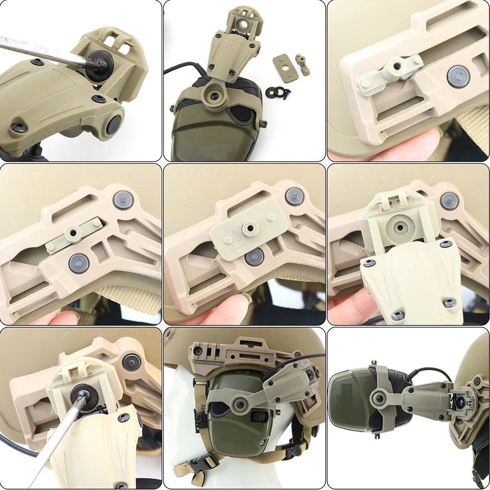 Tactical Helmet Wendy Rail Mount Adapter Compatible with Howard Leight for Tactica Hearing Protection Honeywell Impact Sport