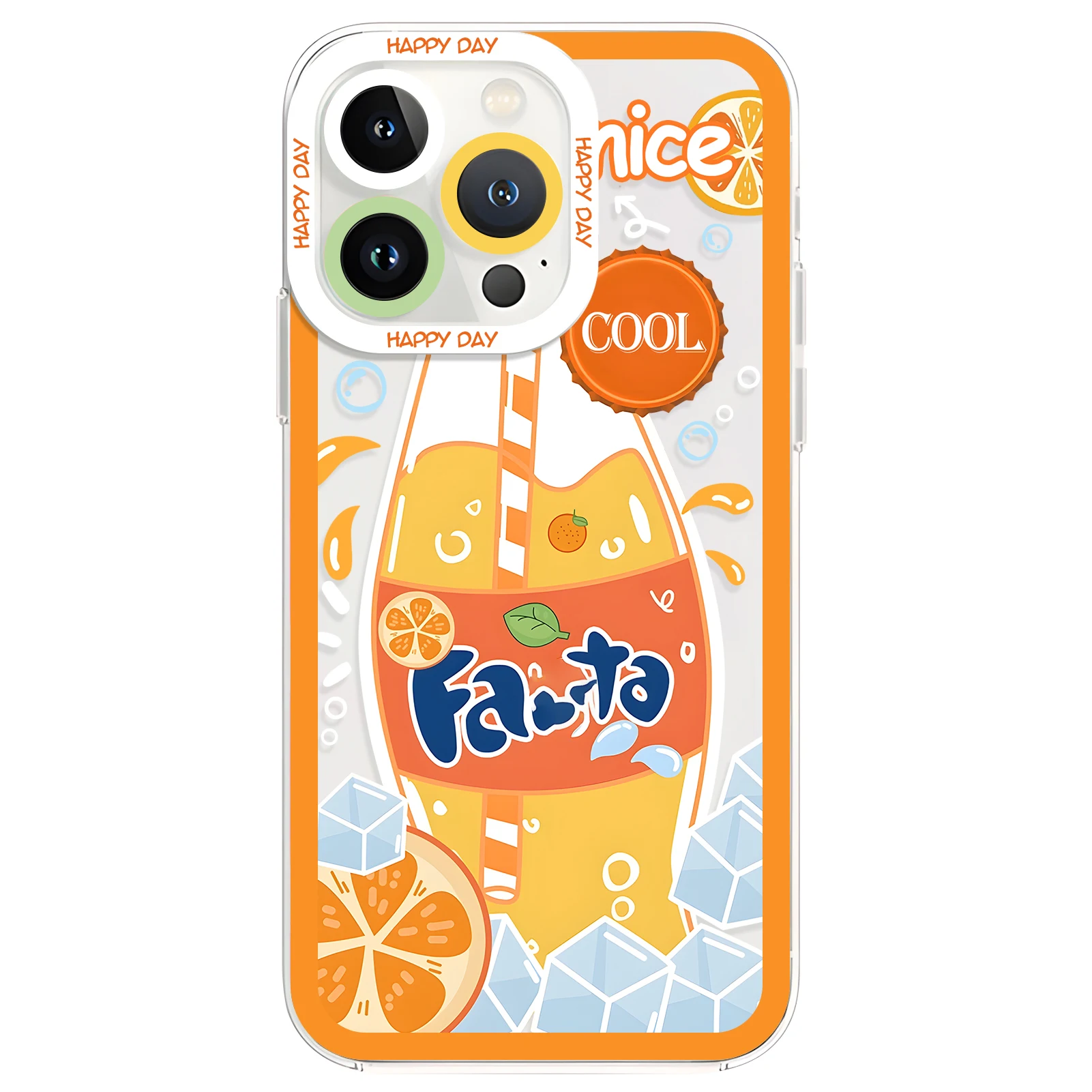 MINISO fanta cola sprite orange watermelon juice for iphone 16 15 14 13 12 11 X XS pro max plus mini SE