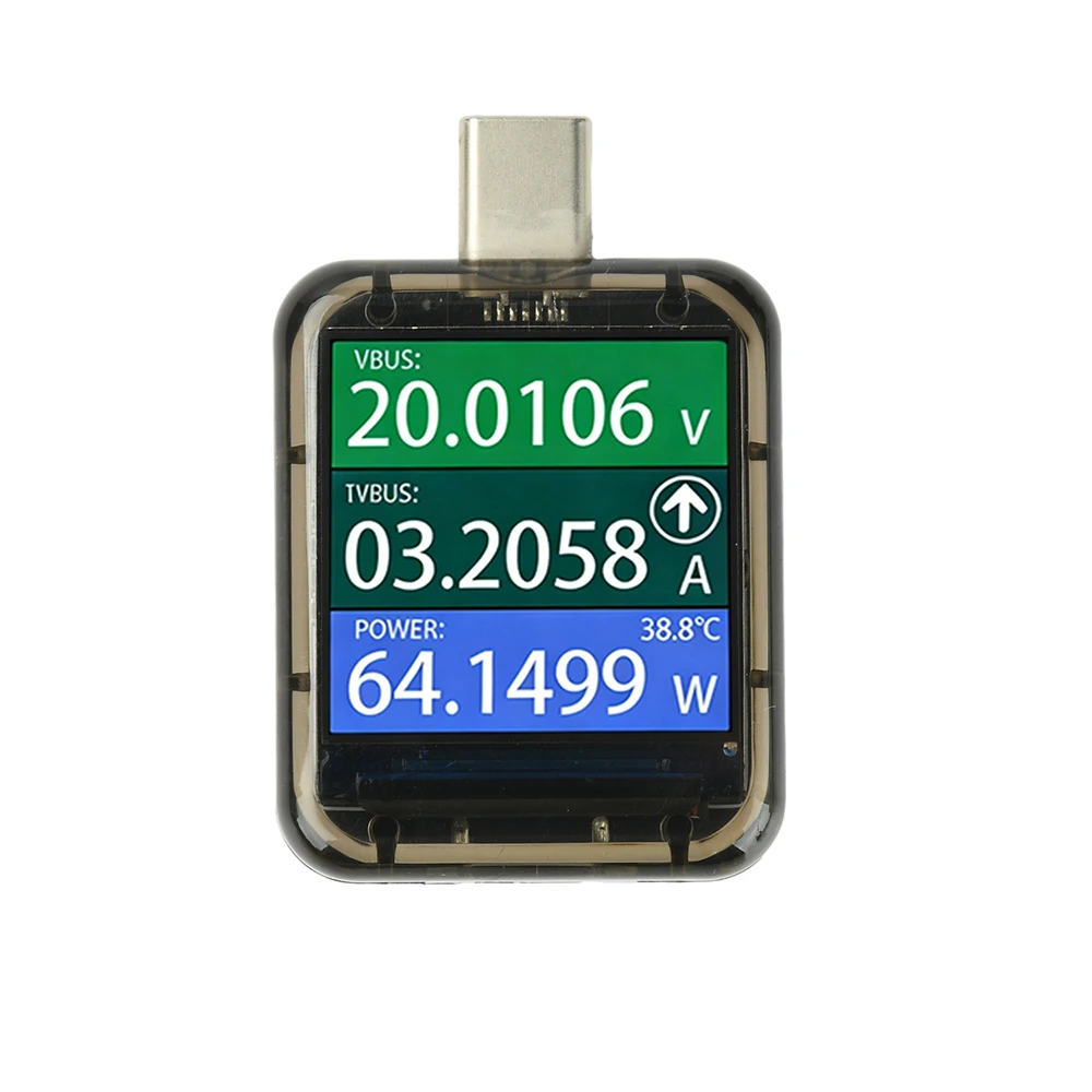 Typ-C Multifunktionaler Digitaler DC-Spannungs- und Strommesser, Leistungsmesser, USB-Bidirektionaler Lademonitor, Schnellladetester – Detail 3