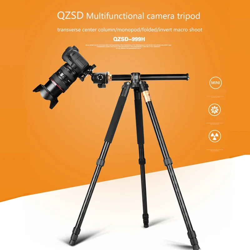 Q999H Camera Tripod 61 Inch Portable High Quality Multifunction Aluminium Tripod for Canon Nikon Sony SLR DSLR Camera Mount