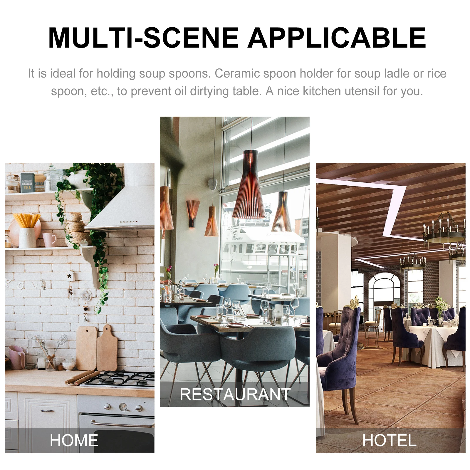 

4Pcs Ceramic Spoon Rests Premium Kitchen Utensil Holder for Home Restaurant Hotel Use Smooth Surface Easy Clean Spoon Stand