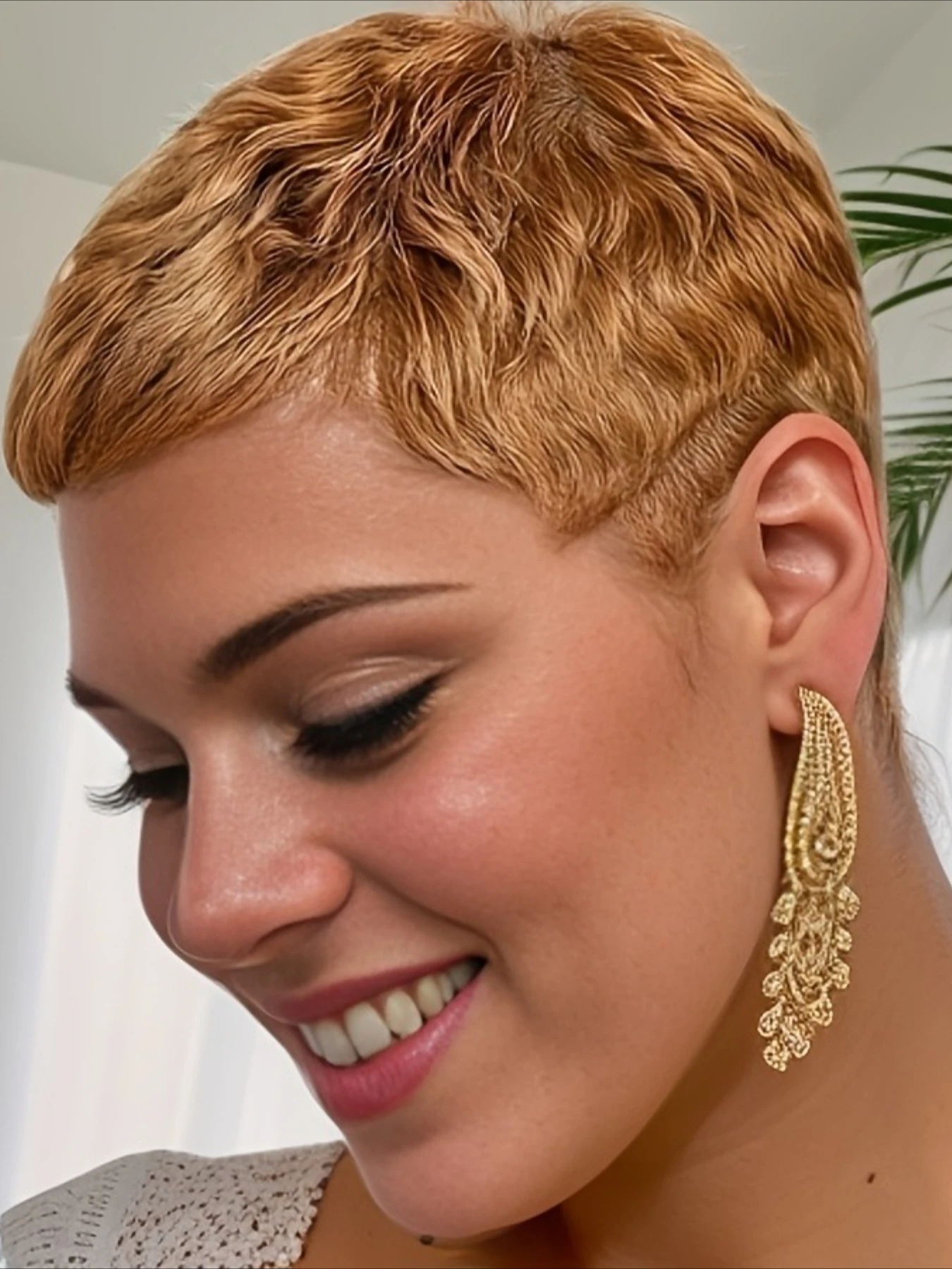 

27 # /30 # Цветной парик из натуральных волос с кудрями и волнистыми прядями для женщин, полностью машинной работы, плотность 150%, 6 дюймов