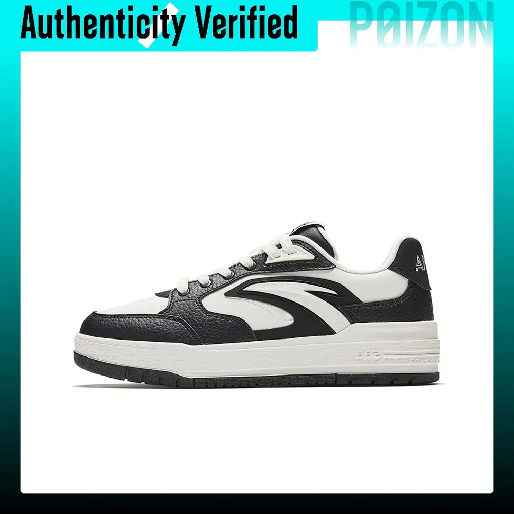 Anta 982 Coverage Cushioning Abrasion Resistant Low top Skateboard Shoes Women's Basic Black Ivory White 122548066-2
