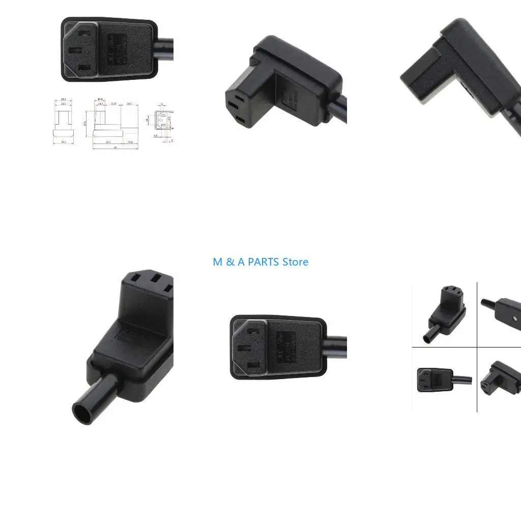 

U1JF C13 Power Plug 90 Degree Angled IEC 320 Female Plug AC 10A / 250V Power Cord Cable Connector for Traveller Home