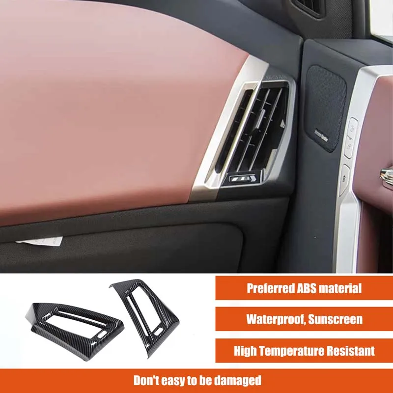 

2Pcs ABS carbon fiber For BMW ix 2022-2024 car center control air outlet frame cover stickers on both sides car accessories