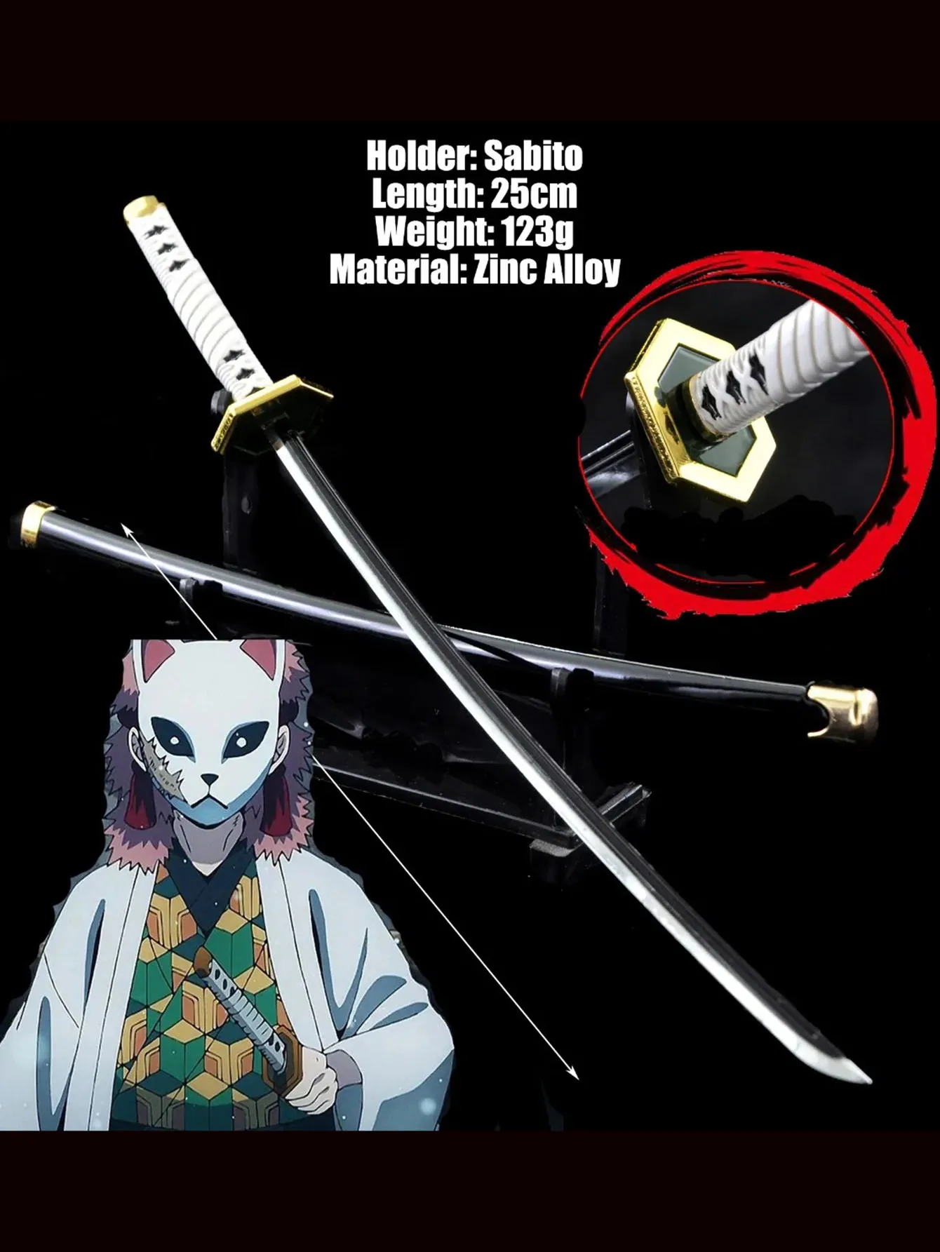 Kimetsu No Yaiba Anime Espada, Katana, Faca de Samurai Japonesa, Cosplay Prop, Arma, Adereços Coleção, Toy Swords