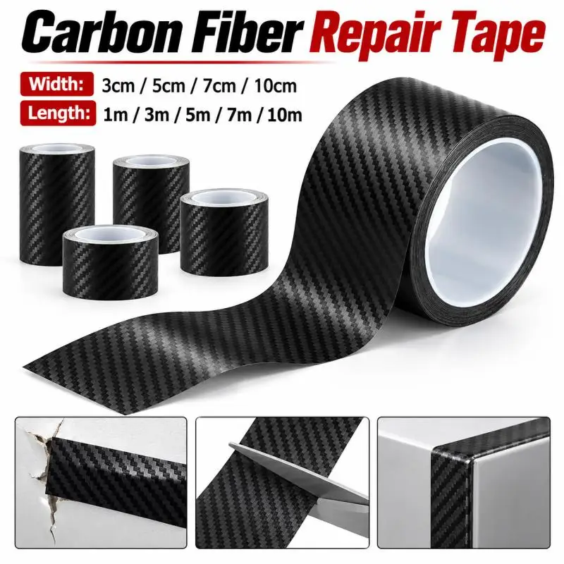 1-10M Carbon Fiber Car Sticker Paste Protector Strip DIY Automotive Protective Film Auto Door Sill Side Mirror Anti Scratch Tape