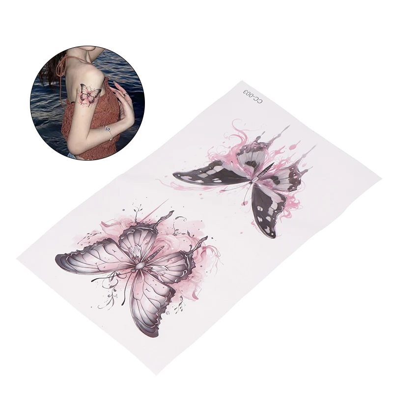 1 Sheet Colorful Butterfly Temporary Tattoos For Women Men Fake Tattoo Sticker Adults Face Hands Body Art Tattoo