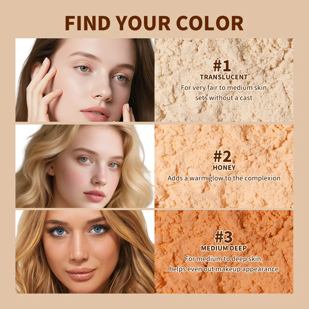 Translucent Loose Longwear Setting Powder Lightweight Weightless Long-lasting Oil Control Smudge-proof Smudge-proof Setting Make