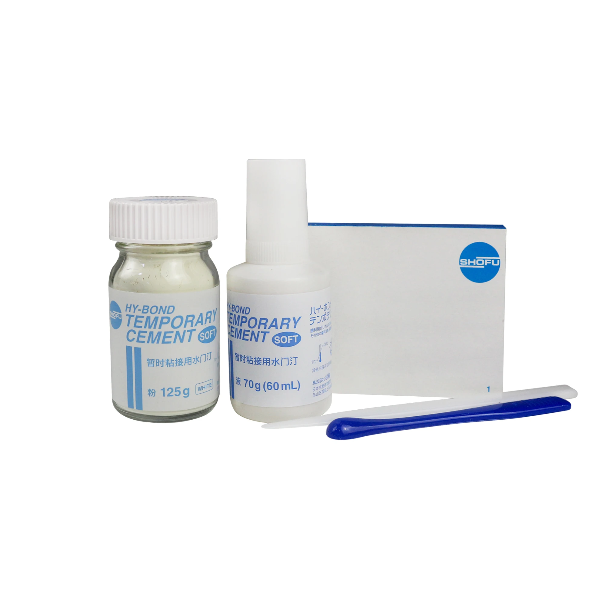 SHOFU HY-BOND Temporary Cement Eugenol-Free Dental Luting Material For Implant Provisional Crown 125g Powder+60ml Liquid Kit