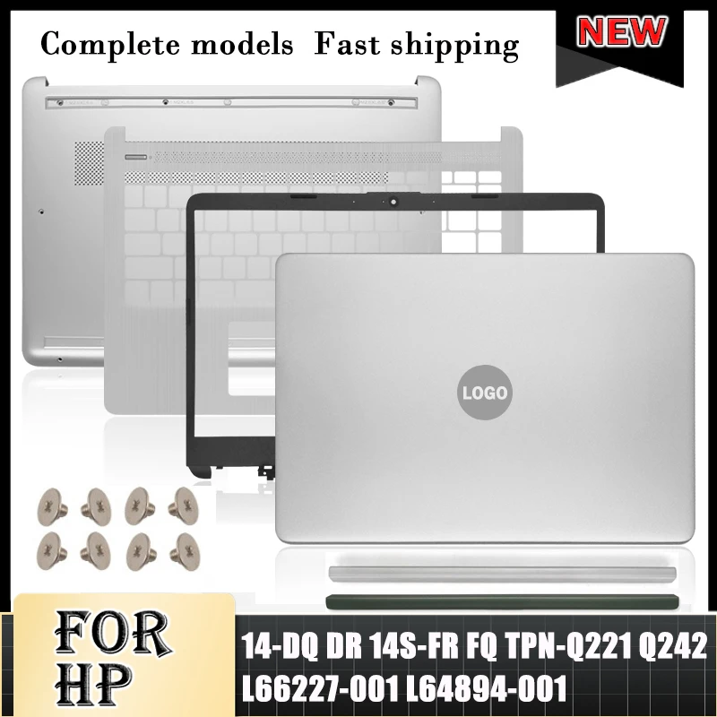 

NEW Original For HP 14-DQ DR 14S-FR FQ TPN-Q221 Q242 Series Laptop LCD Back Cover Bottom Case Silver 14-DQ L66227-001 L64894-001