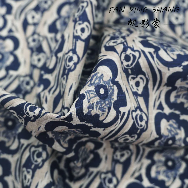 الأرجواني الأزرق الزهور 100% نسيج القطن لفستان القميص Telas Para Costura Tissus Couture ткан القماش المواد الخياطة stoff Diy بها بنفسك #4