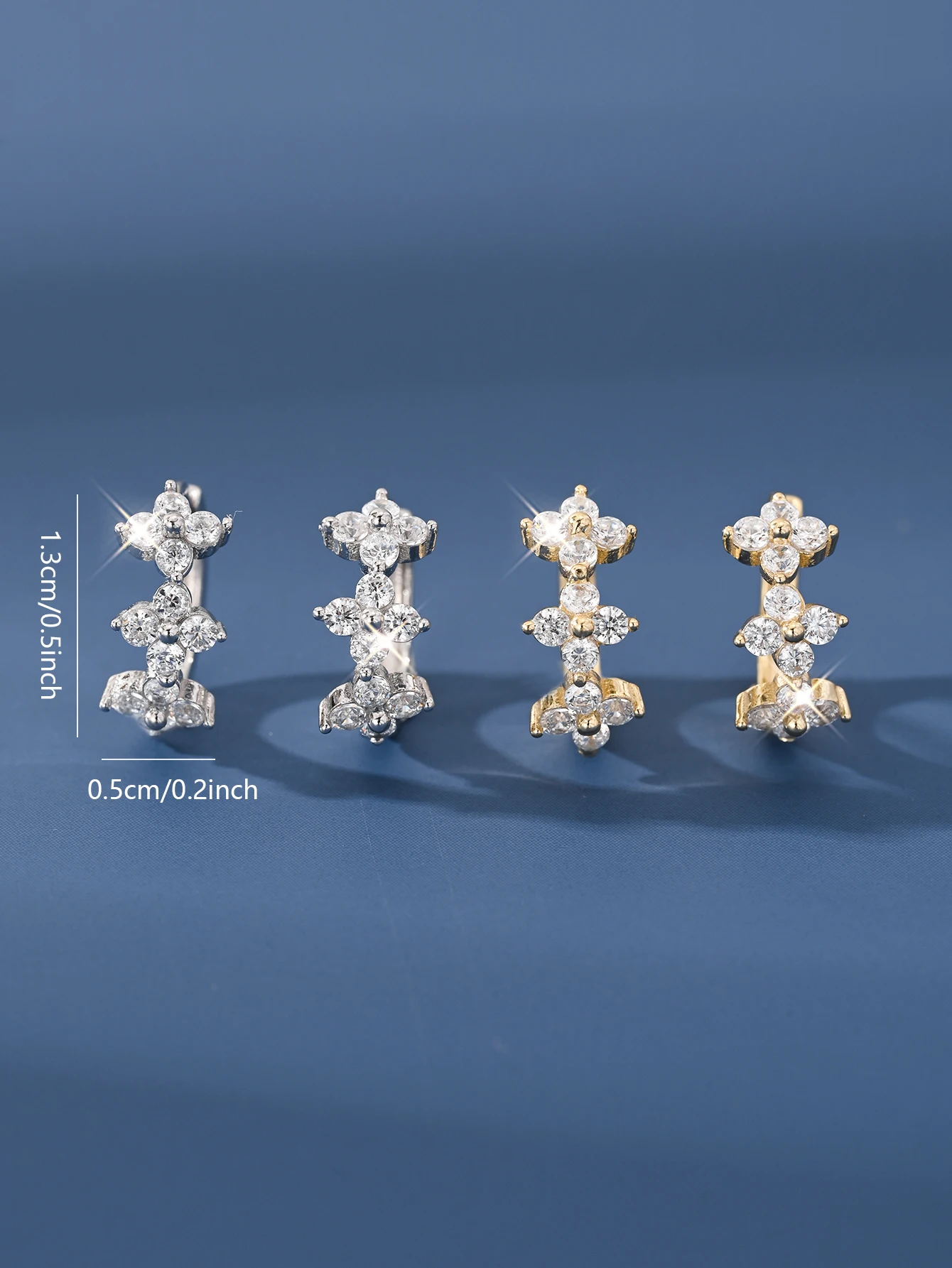 OBEAR 925 Sterling Silver Clover Earrings - Zircon Inlaid, Elegant Temperament Jewelry, Perfect Holiday Birthday Gift