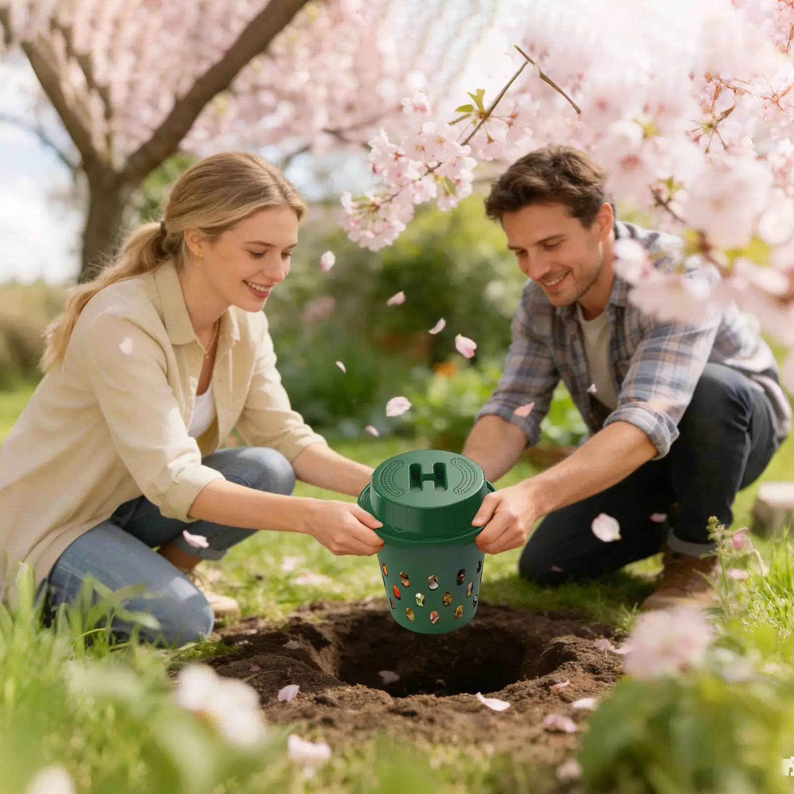 In Ground Composter Outdoor Equipment With Holes In Ground Worm Composter Bin For Backyard Park Raised Bed Vegetable Plot
