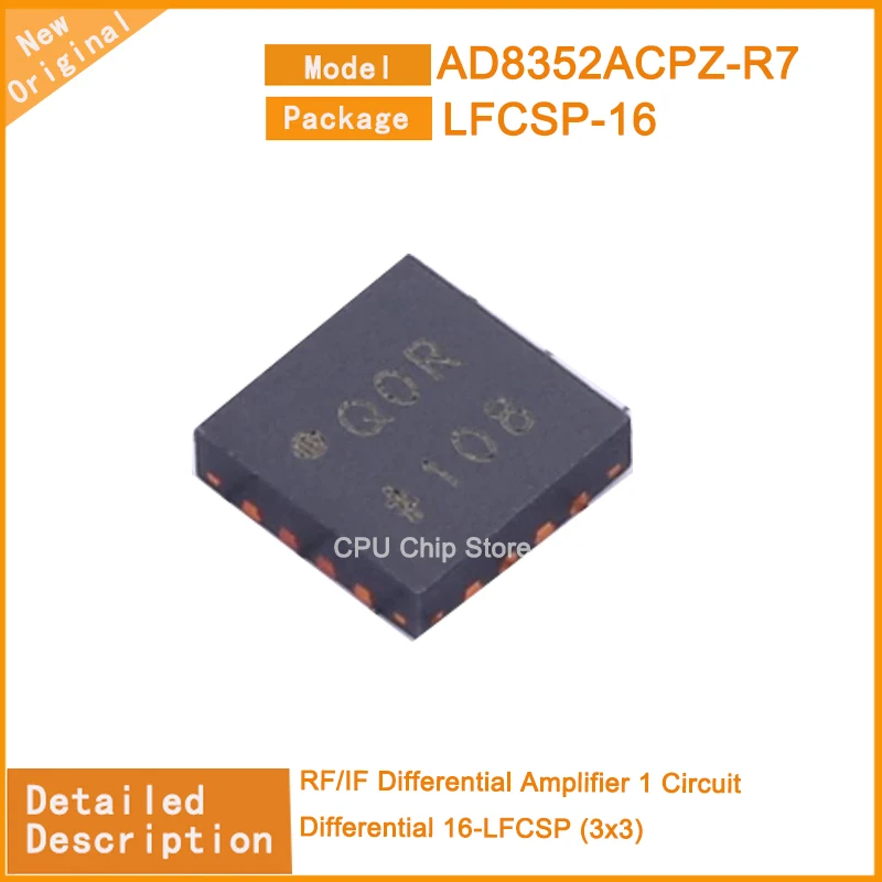 5Pcs/Lot  New Original   AD8352ACPZ-R7  AD8352ACPZ  RF/IF Differential Amplifier 1 Circuit Differential 16-LFCSP (3x3)