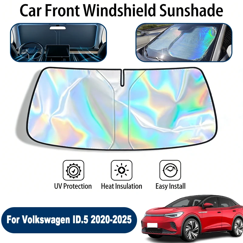 

Windshield Sun Shade For Volkswagen ID.5 2020-2025 Foldable UV Reflective Front Window Sun Protection Cover Accessories