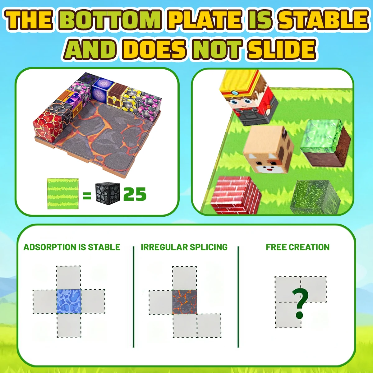 Version mixte plaque de Base magnétique bloc de construction Puzzle jouets magnétiques inspire intellectuel pour 3 + enfants garçons filles 2/4/6 pièces