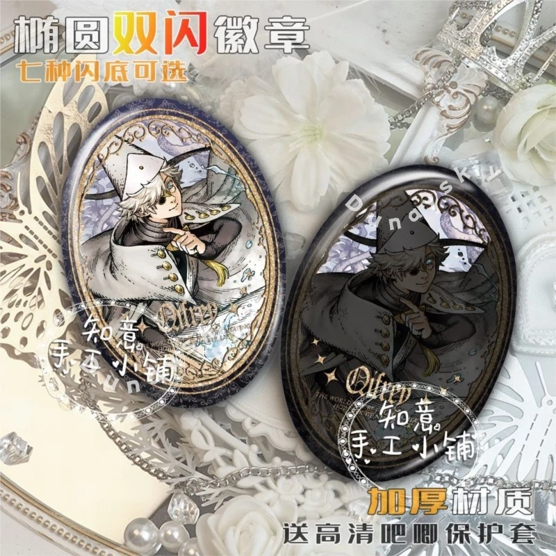 Witch Hat Atelier Tongari Boushi Atelier Qifuri Cocoa Oval Double Flash Badge Oval Shape Tinplate Button Pin Clear Cosplay Gift view 4