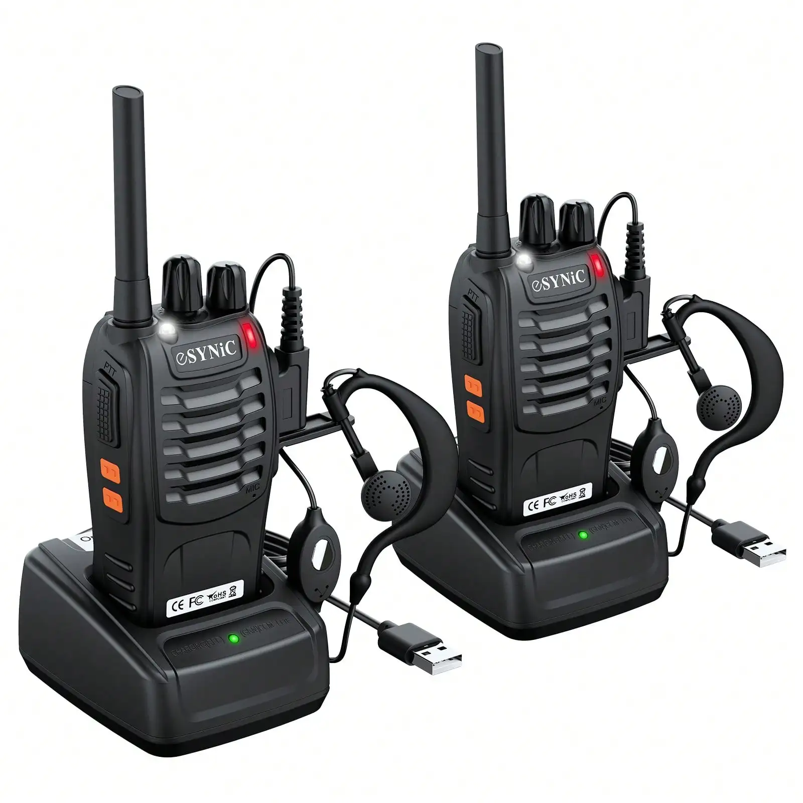 Professional Walkie Talkies Rechargeable Long Range Walkie Talkies 2 Way Radio FRS462 License-free 16CH for Indoor Outdoor