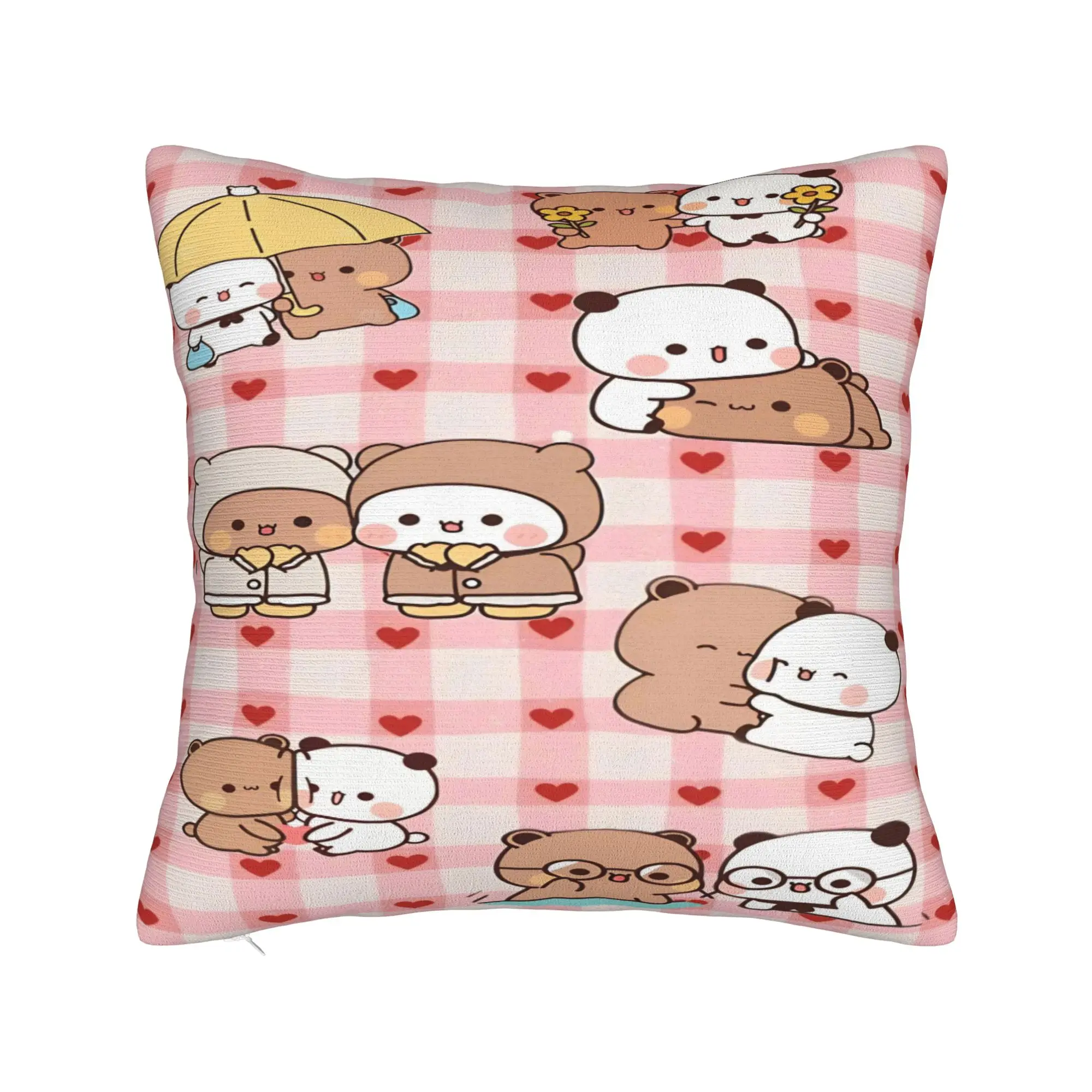 Pillow Cover Bear And Panda Bubu Dudu Graphic Cushion Cover  Funny Pillow Case For Living Room Chair Pillowcases