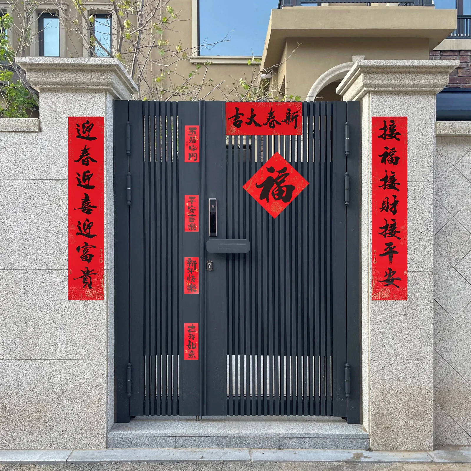 

32Pcs Chinese Spring Festival Couplets Set Year of Horse Decor Fu Door Signs Indoor Outdoor Use Lunar New Year Hanging