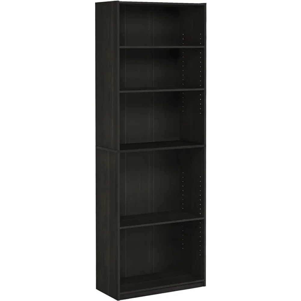 Simply Home 5-Shelf Bookcase, 5-Tier, Espresso, Book Shelf Furniture , Book Rack