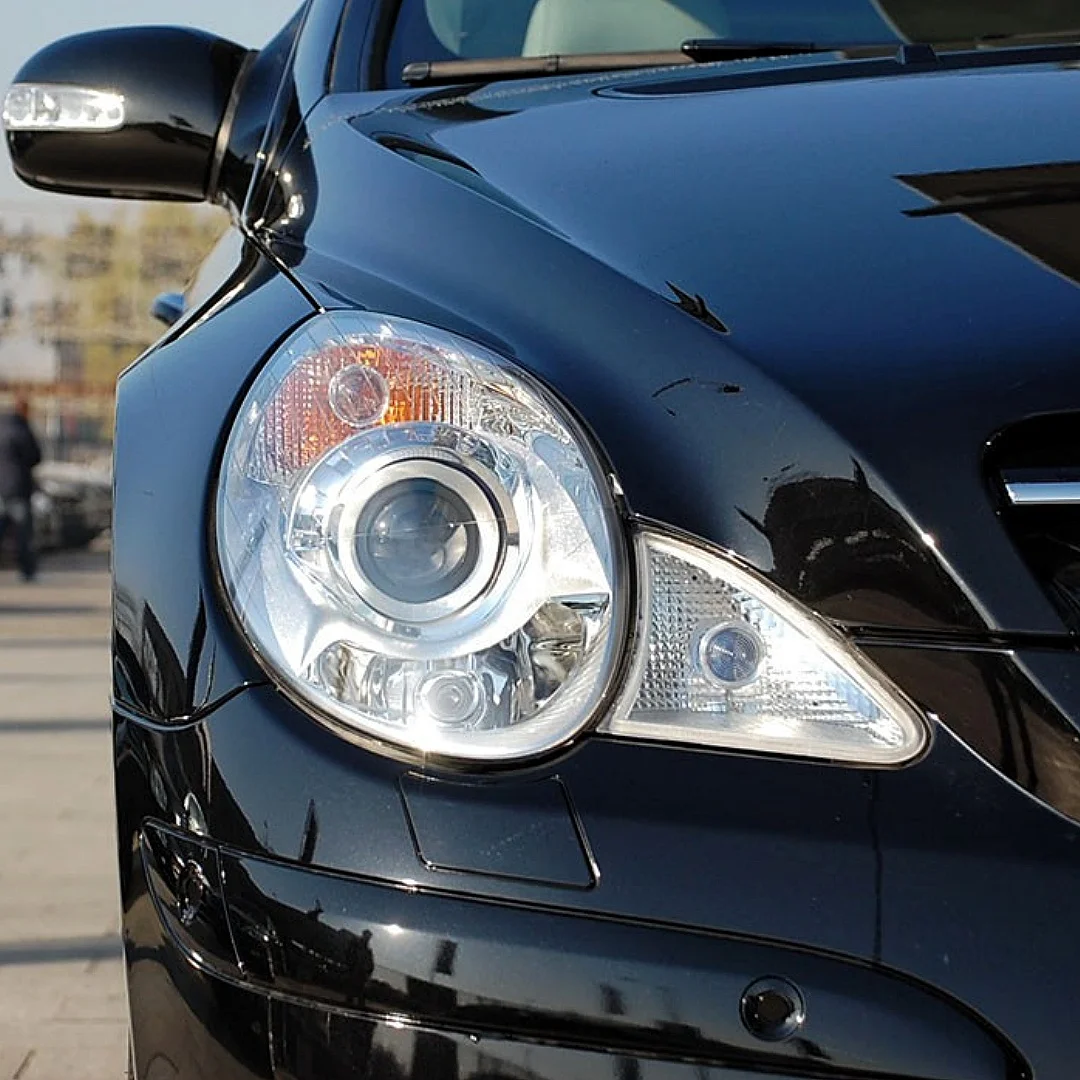 ل 2006 2007 2008 مرسيدس بنز R-class W251 R350 R500 كشافات غطاء المصباح العلوي قذيفة شفافة عاكس الضوء عدسة