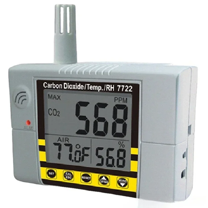 二酸化炭素大気質モニター、温度および湿度テスター、CO2ガス検出器、アナライザーメーター、az7722