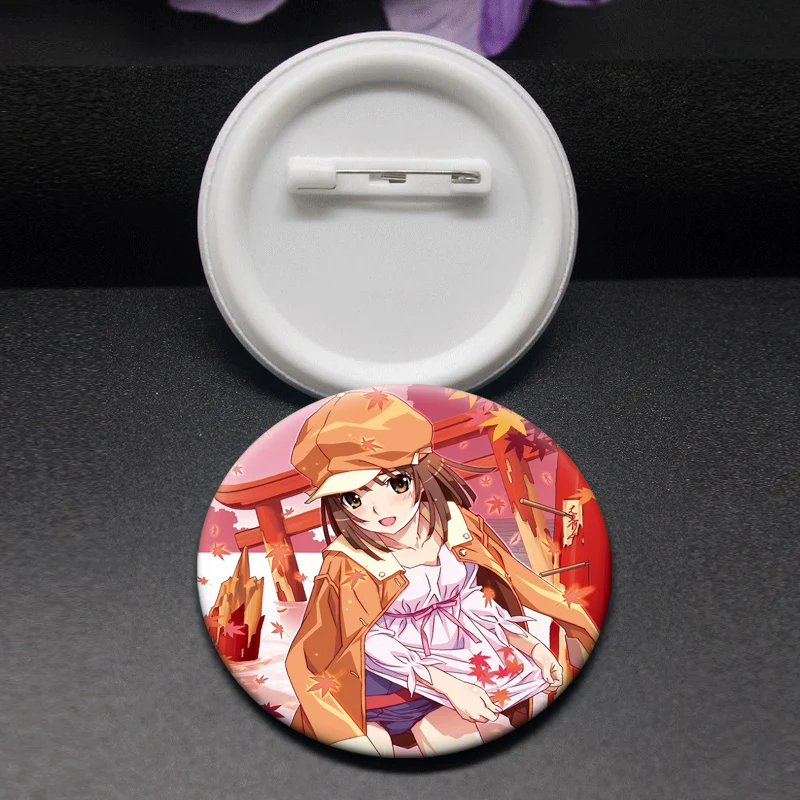 Anime Bakemonogatari Pin Hanekawa Tsubasa,Sengoku Nadeko,Hachikuji Mayoi Badge Senjougahara Hitagi,Oshino Shinobu Cartoon Brooch