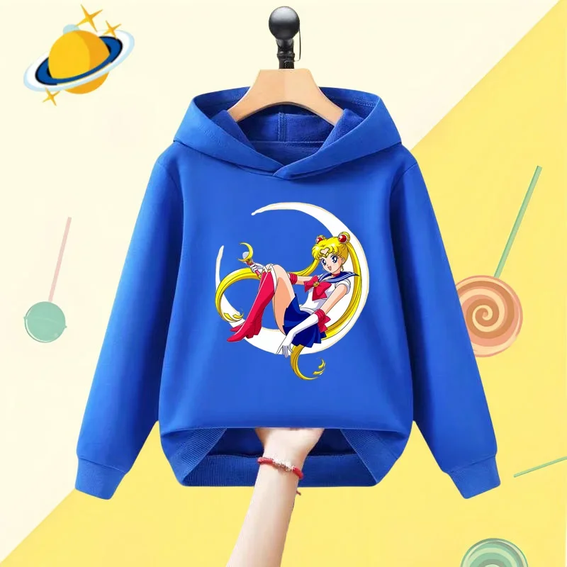 Sailor Moon Anime children\'s hoodie game cartoon printed Autumn winter long sleeve sweatshirt boys girls Kawaii casual top