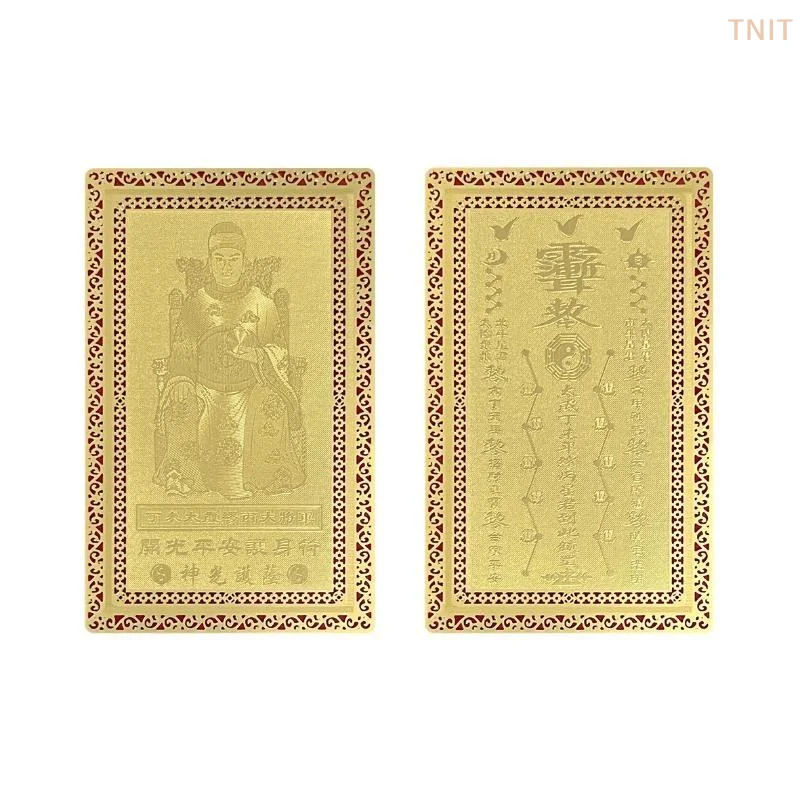 [J] Tai Sui Card Feng Shui Prayer Gold Card Exorcism Protection Gift Safe Bring In Wealth And Treasure Decoration