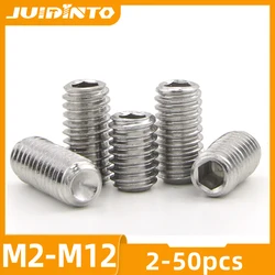 JUIDINTO 2-50 pz esagono incassato vite a tazza punto in acciaio inox M2 M2.5 M3 M4 M5 M6 M8 M10 vite senza testa a brugola