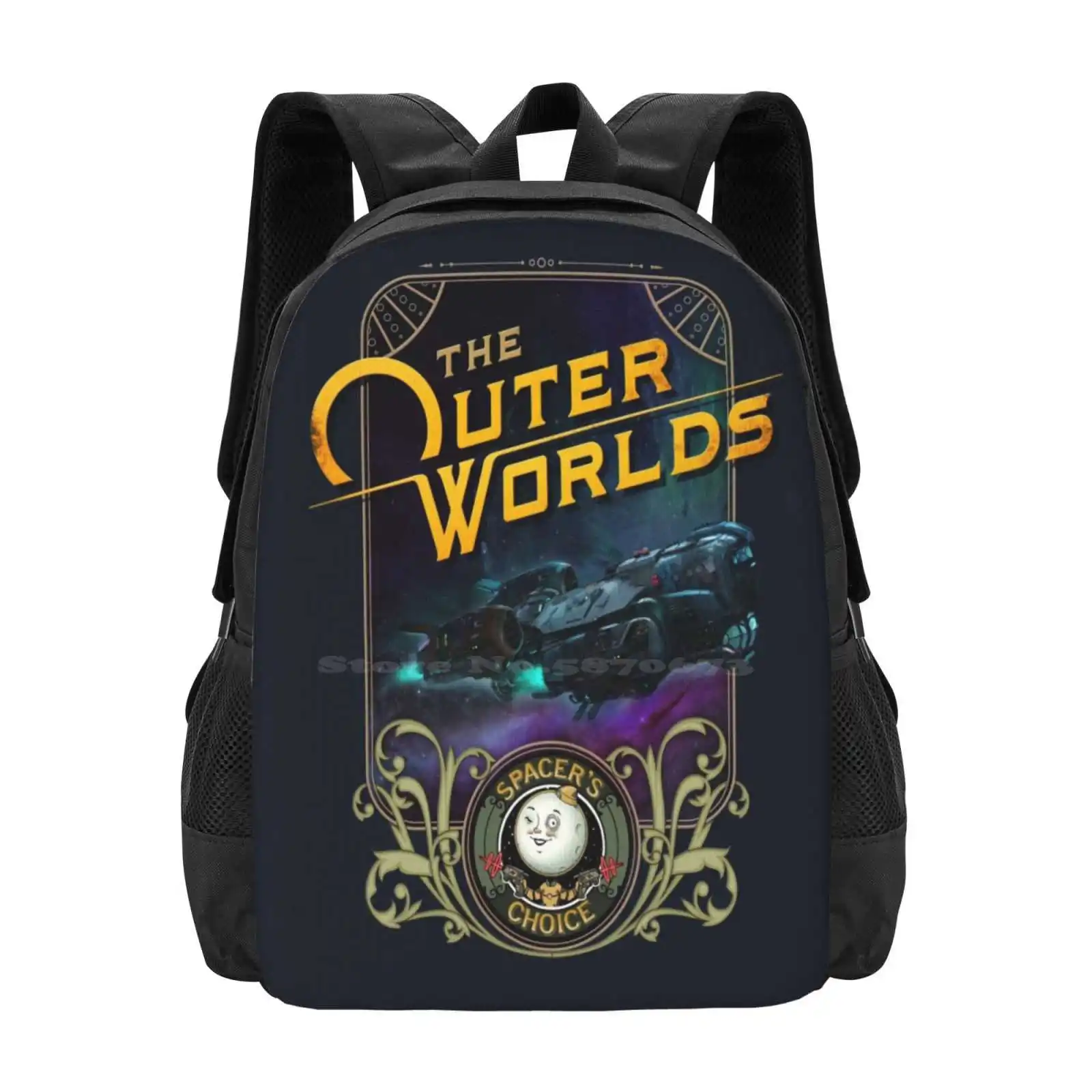 Nouveau mochilas espaciales para adolescentes escolares, bolsas de viaje para niñas, The Outer Worlds, la elección poco fiable, Sci Fi, Galaxy, espacio exterior