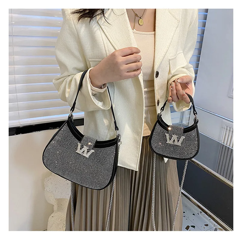 2024 Nieuwe Tassen Voor Vrouwen Designer Luxe Mini Strass Schoudertas Handtas Avondfeest Portemonnee Clutch Chain Sling Bag Handtassen