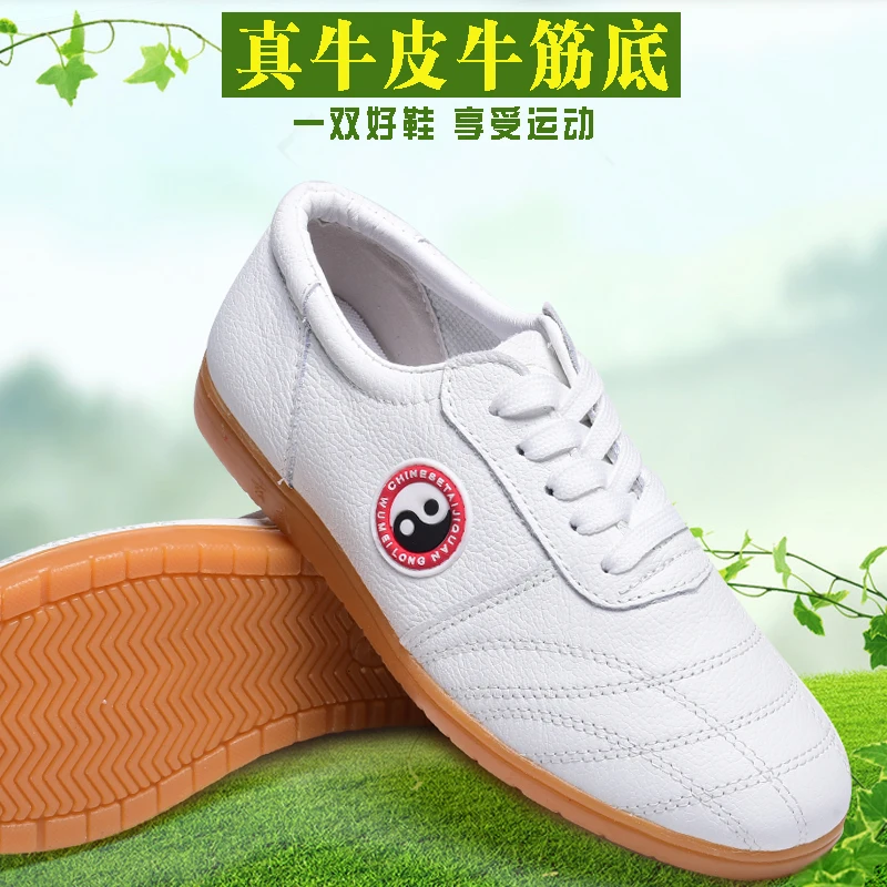 

Summer Breathable Tai Chi Shoes, Martial Arts Shoes with Rubber Soles, Soft Cowhide, Women's Kung Fu Shoes, Men's