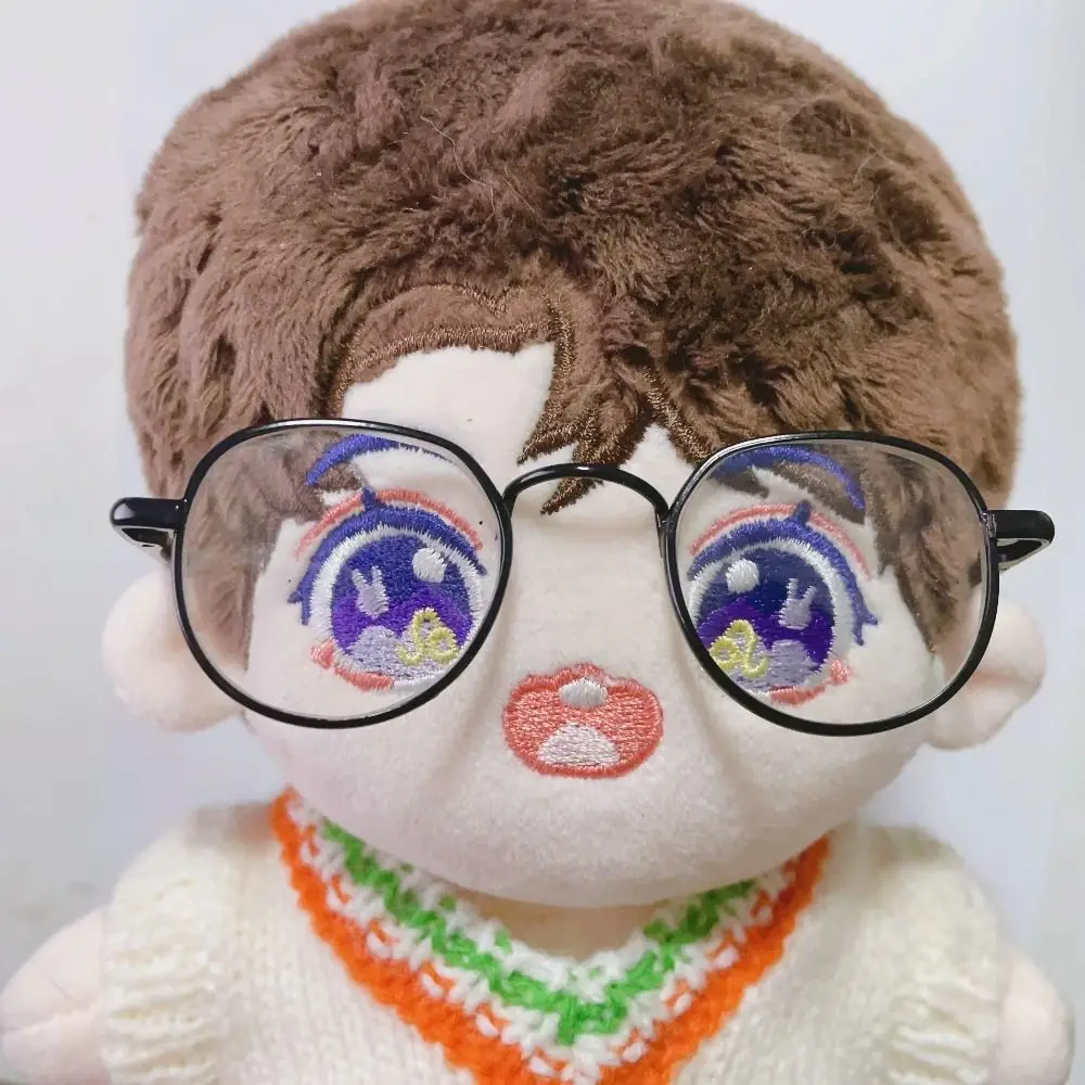 

Cute Metal Glasses Round Frame Lensless Pets Glasses Eyeglasses for 20cm Dolls