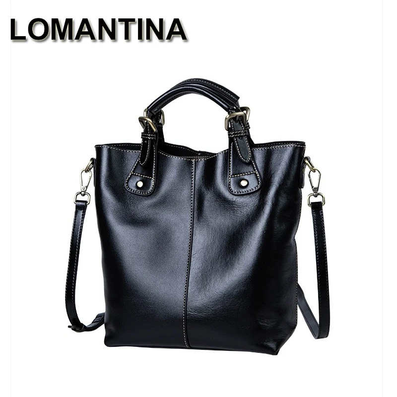 

LOMANTINA Retro Stylish Vegetal Kneading Cowhide Shoulder Bags Large Tote Autumn Winter Female Work Cosmetics Umbrella Purse