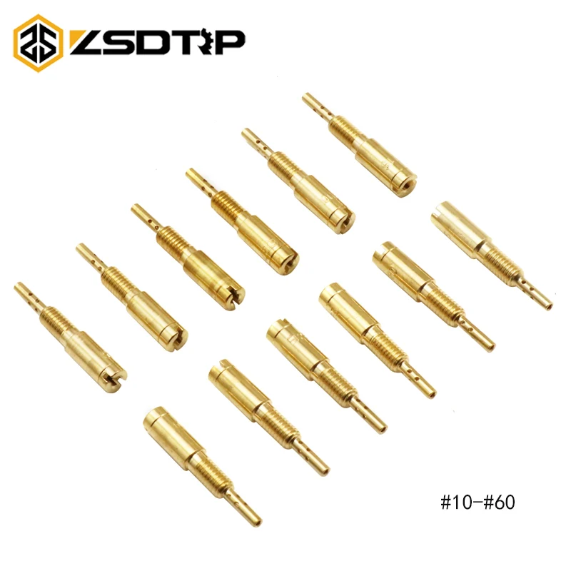 ZSDTRP 12pcs Sub-injectors Mortorcycle Slow Pilot Jet Scooter For Mikuni HS40, HSR42/45/48, RS34-RS40 TM33 TM36 TM40 VM28/486