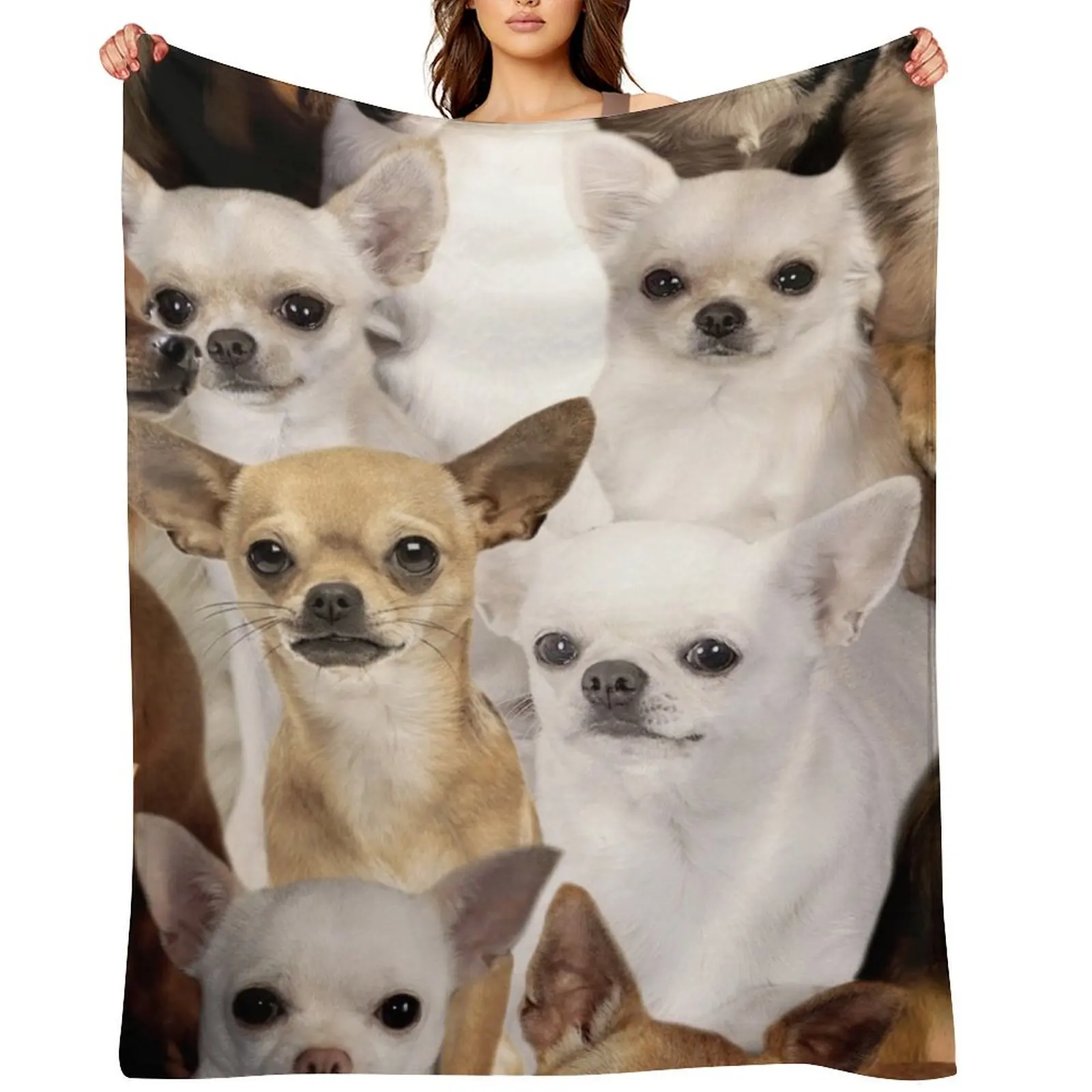 

Chihuahuas Throw Blanket Thin For Decorative Sofa Retros valentine gift ideas Blankets