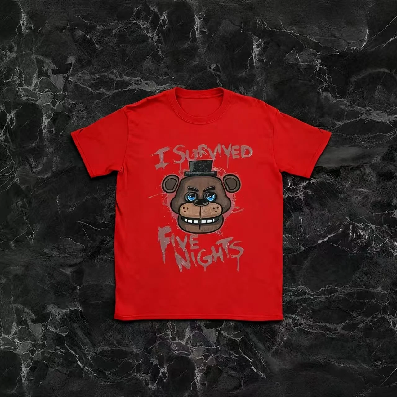 Harajuku خمس ليال تي شيرت للرجال في Freddys الجدة القطن الخالص تي شيرت الياقة المستديرة قصيرة الأكمام حجم كبير الملابس #1