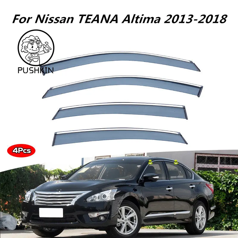 

For Nissan TEANA Altima 2013-2018 Chrome Window Trim Accessories Rain Giards Deflectors Visors Rain Guard Door Visor Vent Shades