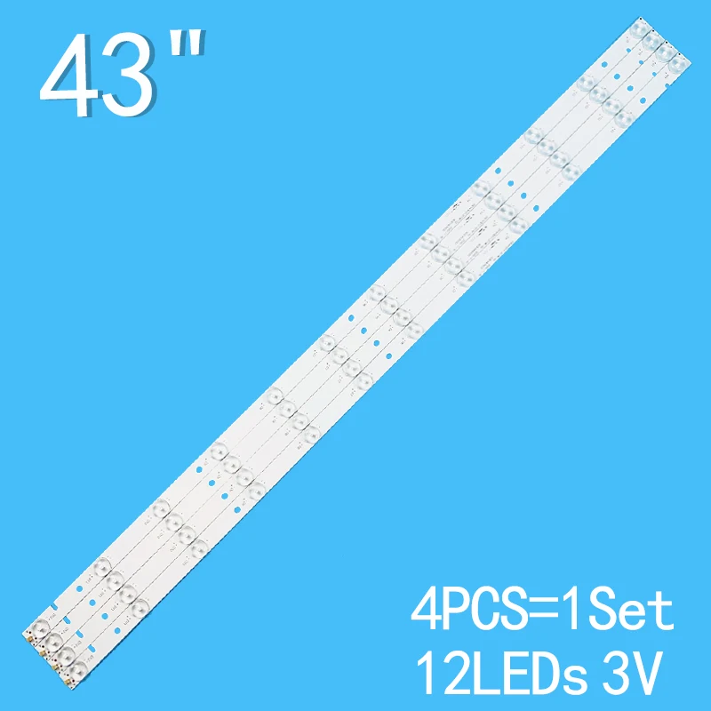 Tira de luces LED de 43 pulgadas para iluminación trasera, accesorio para HL-00430A28-1201S-01 de 43df49-t2, ZDCX43D12-ZC14F-02, 303CX430M02, CX430DLEDM, LC43, 12 lámparas