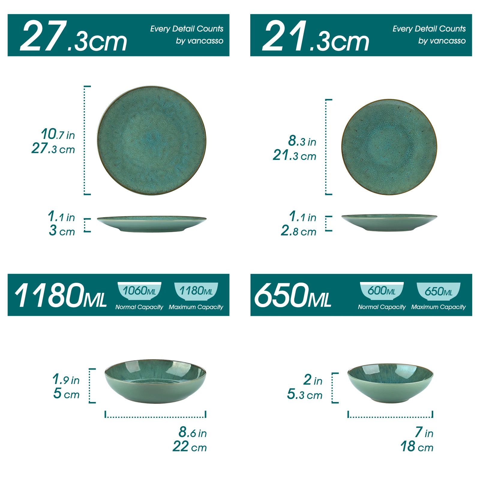 Imagem -02 - Vancasso Karst-conjunto de Louças em Grés Prato de Sobremesa Tigela de Sopa Caneca Verde Serviço para 12 16 Pcs 32 Pcs 48 Pcs